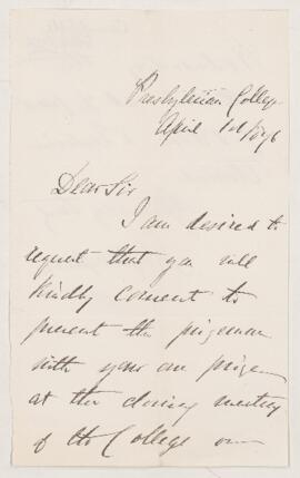 Letter, 14 April 1876