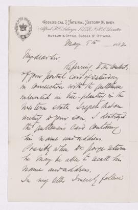 Letter, 8 May 1882