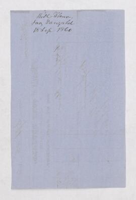 Receipt, 18 September 1860