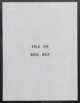 Correspondence - "REH - REZ"