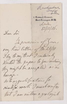 Letter, 12 December 1886