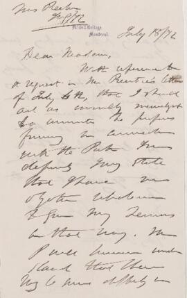 Letter, 18 July 1872