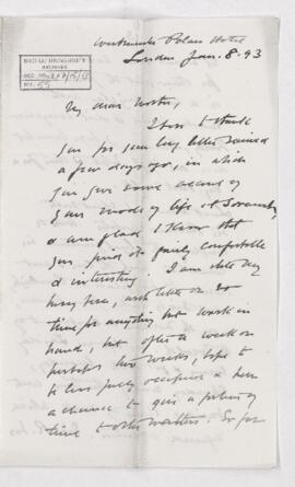 Letter, 8 January 1893