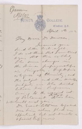 Letter, 5 April 1882