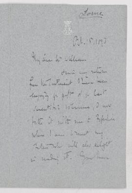 Letter, 15 October 1893