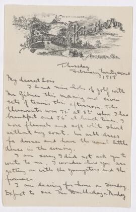 Letter, 22 February 1917