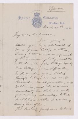 Letter, 25 March 1882