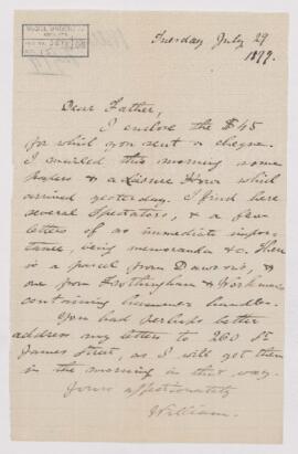 Letter, 29 July 1879