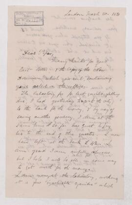 Letter, 20 March 1870