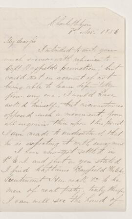 Letter, 1 November 1856