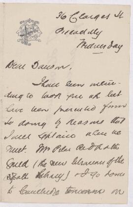 Letter, undated