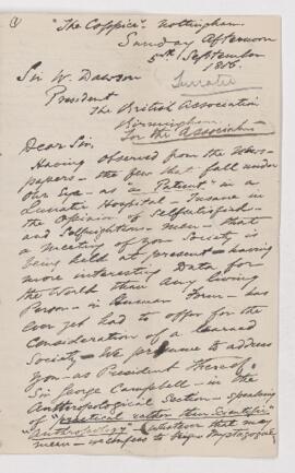 Letter, 5 September 1886