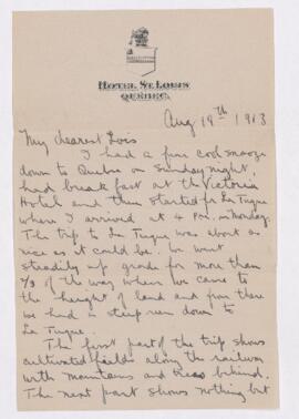 Letter, 19 August 1913