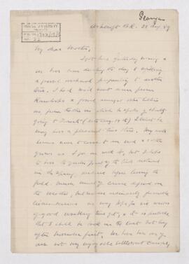 Letter, 31 August 1889