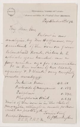 Letter, 5 September 1872