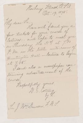 Letter, 19 October 1895