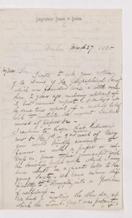 Letter, 27 March 1880