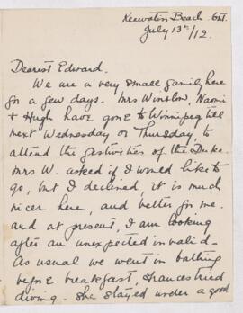 Letter, 13 July 1912