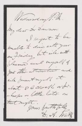 Letter from D.A. Watt