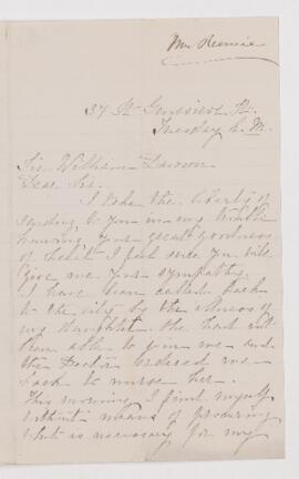 Letter from Caroline Rennie