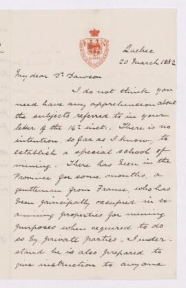 Letter, 20 March 1882