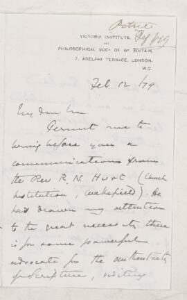 Letter, 12 February 1879