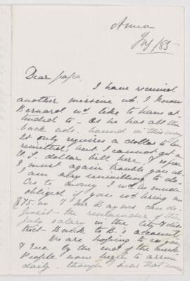 Letter,  July 1885