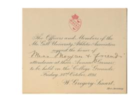 Invitation to McGill University Athletic Association annual field meeting, 1891