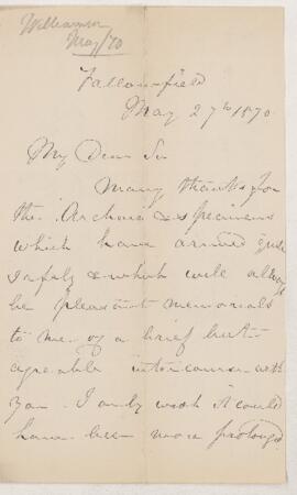 Letter, 27 May 1870