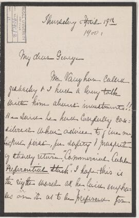 Letter, 19 April 1900