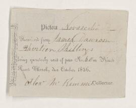 Receipt, October 1856