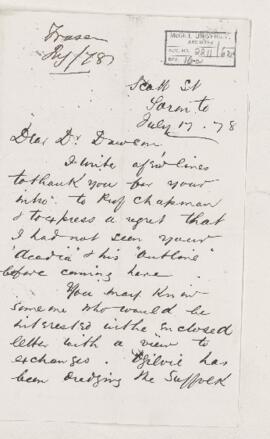 Letter, 17 July 1878