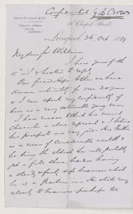 Letter, 26 October 1889