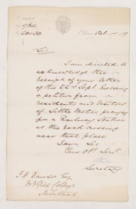 Letter, 2 October 1879