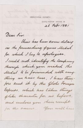 Letter, 26 February 1881