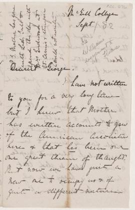 Letter, September 1882