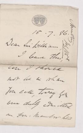 Letter, 15 July 1886