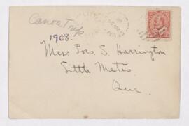 Envelope postmarked 25 June 1908