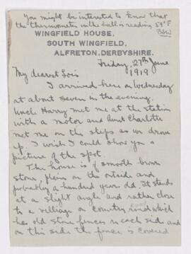 Letter, 27 June 1919