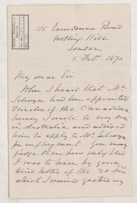 Letter, 5 February 1870