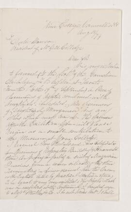 Letter, 18 August 1879