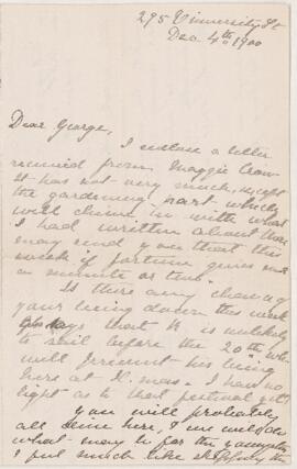 Letter, 4 December 1900