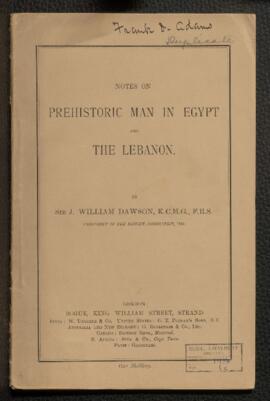 Notes on Prehistoric Man in Egypt and the Lebanon