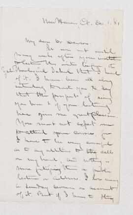 Letter, 1 December 1881