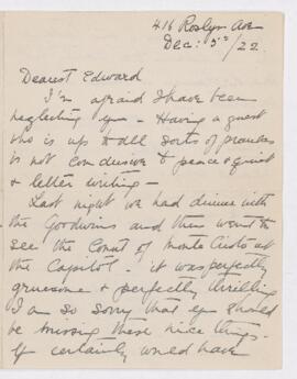 Letter, 5 December 1922