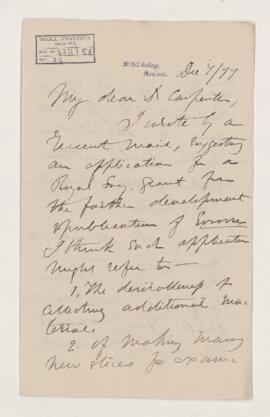 Letter, 7 December 1877