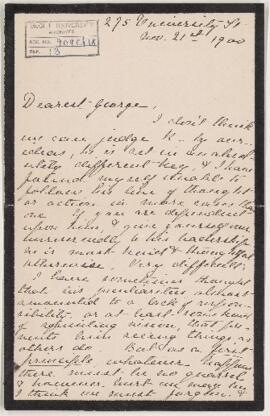 Letter, 21 November 1900