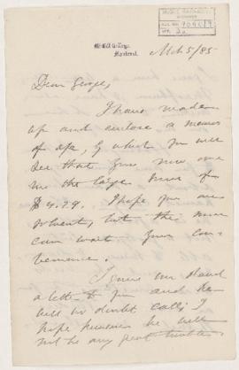 Letter, 5 March 1885