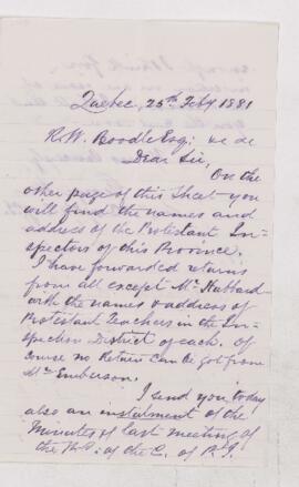 Letter, 25 February 1881