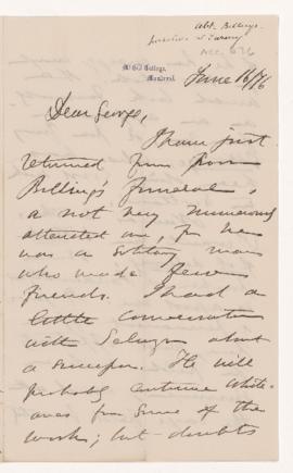 Letter, 16 June 1876